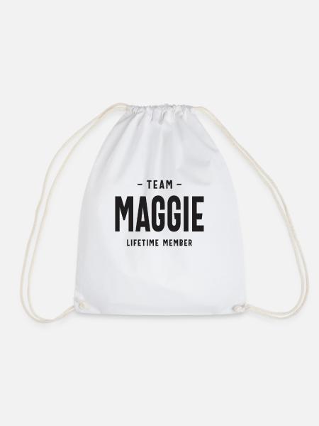 Team Maggie Lifetime Member Personalisierter Name - Turnbeutel - Weiß