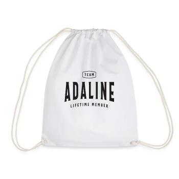 Team Adaline Lifetime Member Personalized Name - Drawstring Bag - white - Front