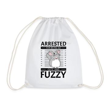 Arrested for cuteness and blur design - Drawstring Bag - white - Front