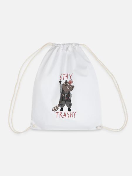 Stay Trashy Design für einen Fun Punk - Turnbeutel - Weiß