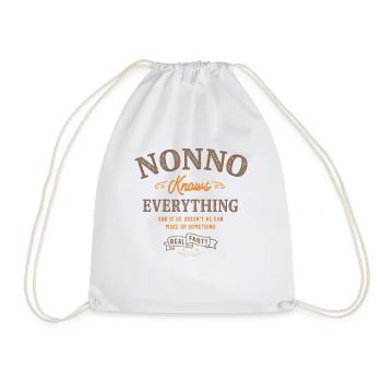 Nonno Knows Everything Grandpa - Drawstring Bag - white - Front