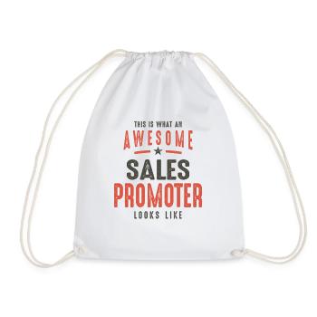 Funny Awesome Sales Promoter Job Occupation - Drawstring Bag - white - Front