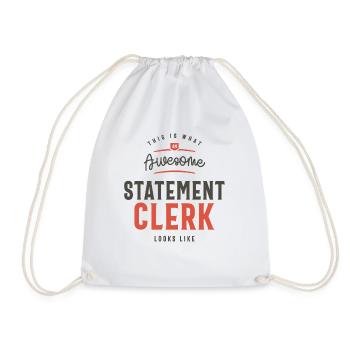 Funny Awesome Statement Clerk Job Occupation - Drawstring Bag - white - Front