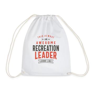 Funny Awesome Recreation Leader Job Occupation - Drawstring Bag - white - Front