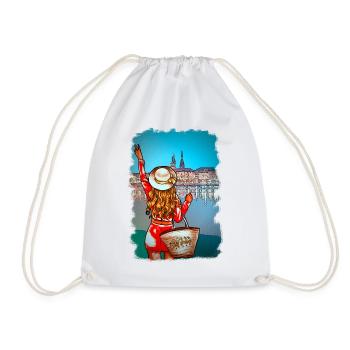 Binnenalster Hambourg Femme Illustration - Sac de sport léger - blanc - Devant