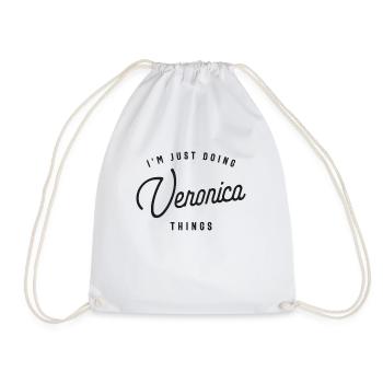 I'm Just Doing Veronica Things Personalized Name - Drawstring Bag - white - Front