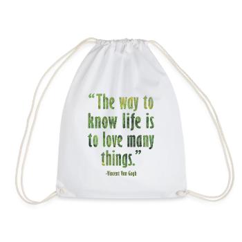 Positive Art Quote by Van Gogh Design - Drawstring Bag - white - Front