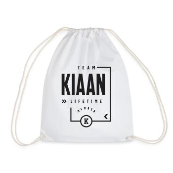 Team Kiaan Lifetime Member Personalized Name - Drawstring Bag - white - Front