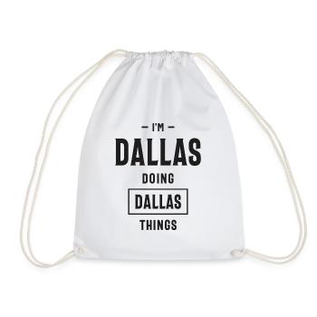 Dallas Personalized Name - Drawstring Bag - white - Front