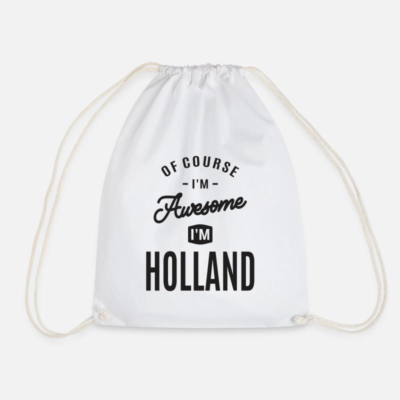 Holland Personalisierter Name - Turnbeutel - Weiß