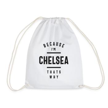 Chelsea Personalized Name - Drawstring Bag - white - Front