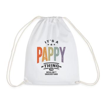 Mens It's a Pappy Thing Funny Dad Grandpa - Drawstring Bag - white - Front