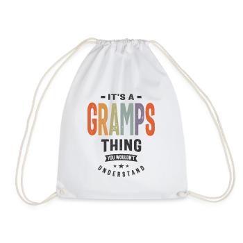 Mens It's a Gramps Thing Funny Dad Grandpa - Drawstring Bag - white - Front