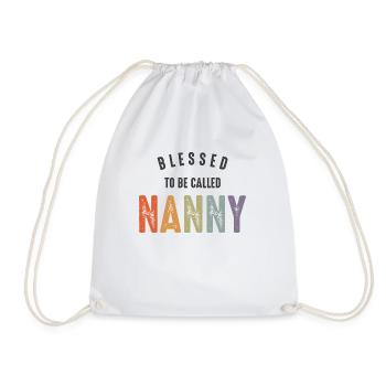 Blessed To Be Called Nanny - Grandma Mommy - Drawstring Bag - white - Front