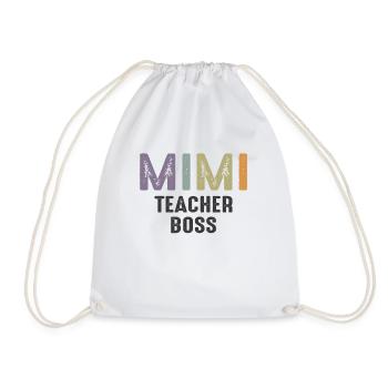 Mimi Teacher Boss - Grandma Mommy - Drawstring Bag - white - Front