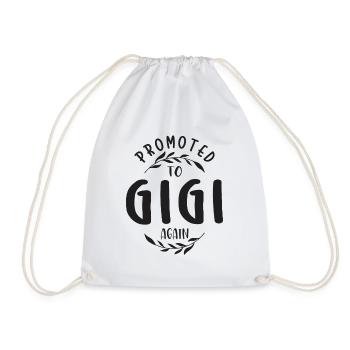 Promoted To Gigi Again - Mothers Day - Drawstring Bag - white - Front