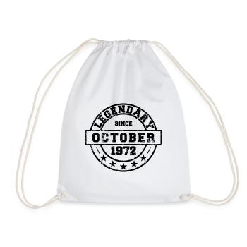 Legendary since October 1972 - Birthday - Drawstring Bag - white - Front