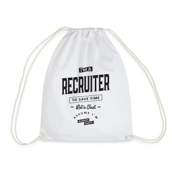 Recruiter Funny Job Occupation - Drawstring Bag - white - Front