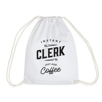 Clerk Funny Job Occupation - Drawstring Bag - white - Front