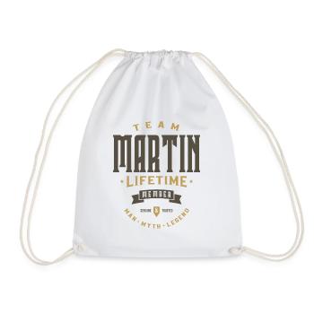 Team Martin Lifetime Member - Drawstring Bag - white - Front