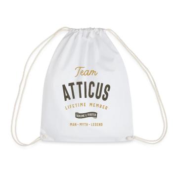 Team Atticus Lifetime Member - Drawstring Bag - white - Front