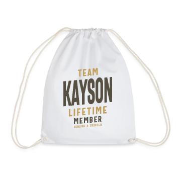 Team Kayson Lifetime Member - Drawstring Bag - white - Front