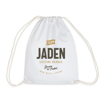 Team Jaden Lifetime Member - Drawstring Bag - white - Front