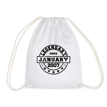 Légendaire depuis janvier 2007 - Anniversaire - Sac de sport léger - blanc - Devant