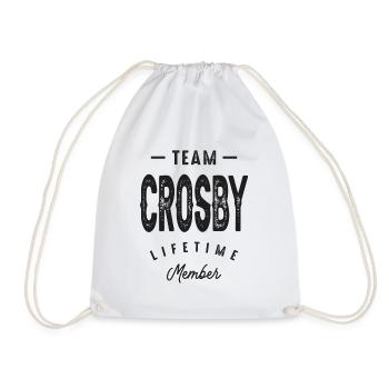 Team Crosby Funny Personalized Name - Drawstring Bag - white - Front