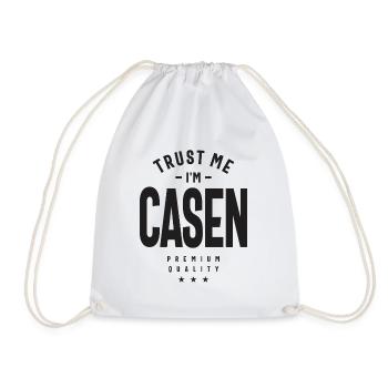 Casen Personalized Name - Drawstring Bag - white - Front