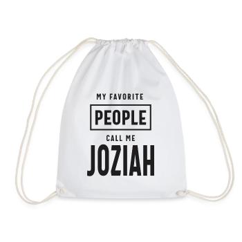 Joziah Personalized Name - Drawstring Bag - white - Front