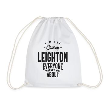 Leighton Personalized Name - Drawstring Bag - white - Front