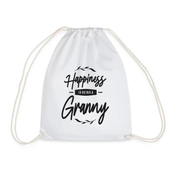 Womens Happiness Is Being a Granny - Drawstring Bag - white - Front