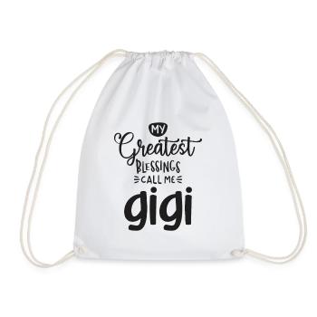 Womens Greatest Blessings Call Me Gigi - Drawstring Bag - white - Front