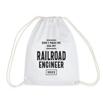 Railroad Engineer Job Occupation - Drawstring Bag - white - Front