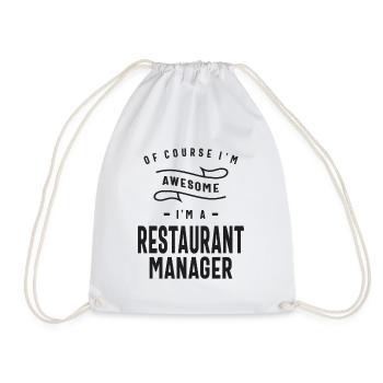 Restaurant Manager Job Occupation - Drawstring Bag - white - Front