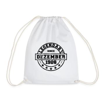 Legendary since December 1988 - Birthday - Drawstring Bag - white - Front