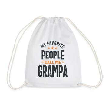 My Favorite People Call Me Grampa - Dad Grandpa - Drawstring Bag - white - Front