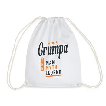 Grumpa The Man Myth Legend - Grandpa Dad - Drawstring Bag - white - Front