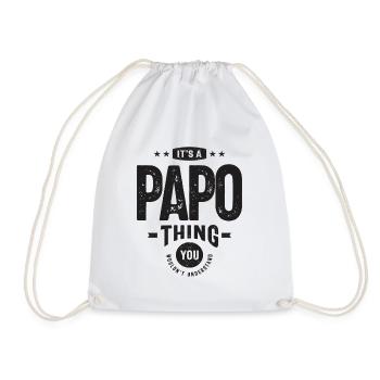 It's a Papo Thing Funny Dad Grandpa - Drawstring Bag - white - Front