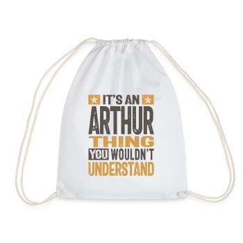 It's an Arthur Thing Personalized Name - Drawstring Bag - white - Front