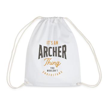 It's an Archer Thing Personalized Name - Drawstring Bag - white - Front