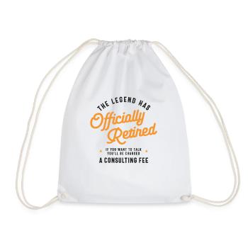 The Legend Has Officially Retired Funny Retirement - Drawstring Bag - white - Front
