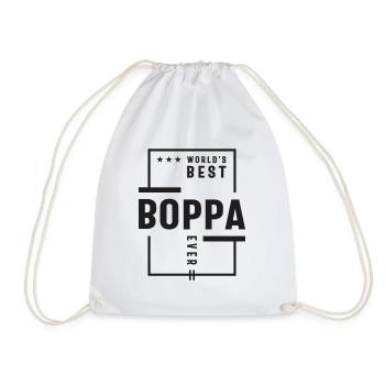 World's Best Boppa Ever - Dad and Grandpa - Drawstring Bag - white - Front
