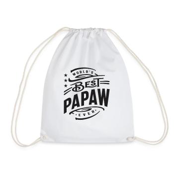 World's Best Papaw Ever Funny - Drawstring Bag - white - Front