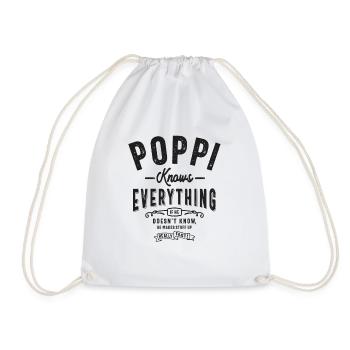 Poppi Knows Everything Funny - Drawstring Bag - white - Front