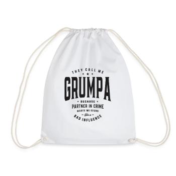 They Call Me Grumpa Because Partner in Crime Funny - Drawstring Bag - white - Front