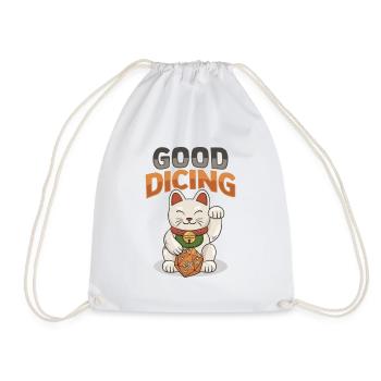 Chinese Cat Waving Design for a - Drawstring Bag - white - Front