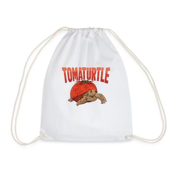 Pet food tomato vegetables "tomato turtle". - Drawstring Bag - white - Front