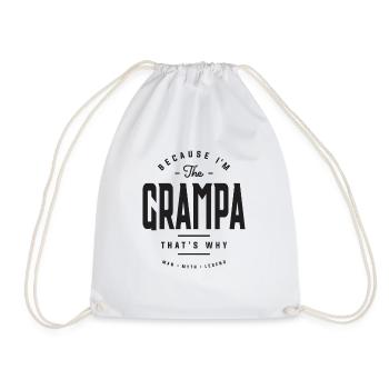 Because I'm The Grampa That's Why Funny - Drawstring Bag - white - Front